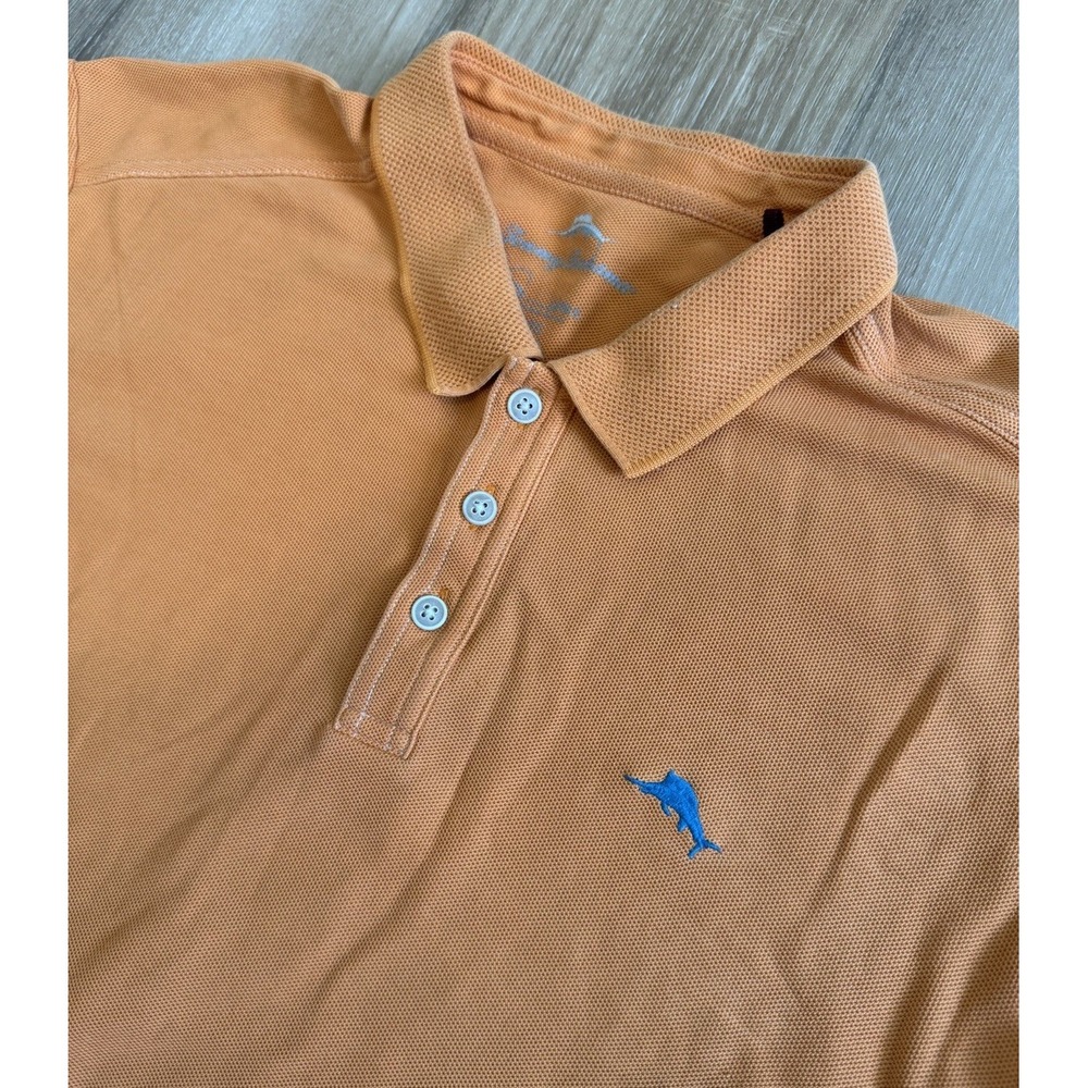Tommy Bahama Mens Short Sleeve Polo Shirt Golf Orange Island‎ Fish Vacation XL